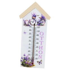 Termometru din lemn "Otthon", 11x24 CM, Lavanda