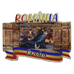 Magnet frigider din lemn "Romania" 9x6.5 CM, Oradea, fereastra