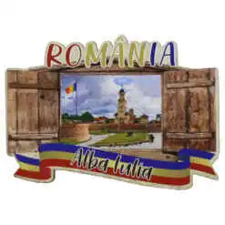 Magnet frigider din lemn "Romania" 9x6.5 CM, Alba Iulia