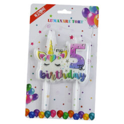 Lumanare tort "My 5 th Birhday, Unicorn