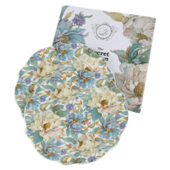 Set 2 farfurii desert "Peony White", 19 CM, in cutie decorativa