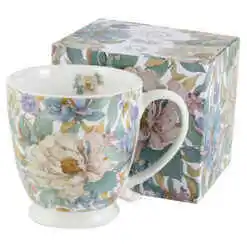 Cana portelan "Peony White", 510 ml, in cutie decorativa