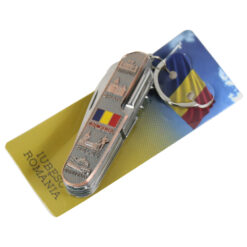 Breloc cu briceag, din metal 9x2 CM, Romania, Castele