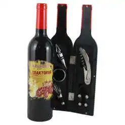 Set 5 accesorii de vin "A legugyesebb Traktoros", in forma de sticla, 7x32 CM