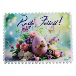 Magnet din ceramica "Paste Fericit!", 8x6 CM