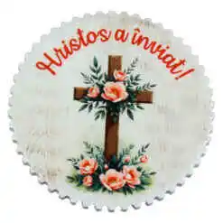 Magnet din ceramica "Hristos a inviat!", 7 CM