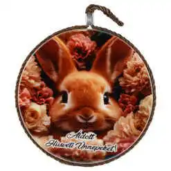 Suport oale decor din ceramica "Aldott Husveti Unnepeket!", 17 CM, Iepuras