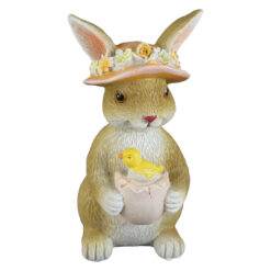 Figurina Iepuras cu pui 5x12 cm, din rasina