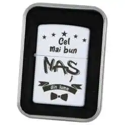 Bricheta metalica "Cel mai bun Nas din lume", 3.5x5 CM, Alb