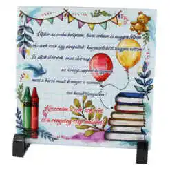 Placa decorativa "Mikor az oviba beleptem...", 15x15 CM