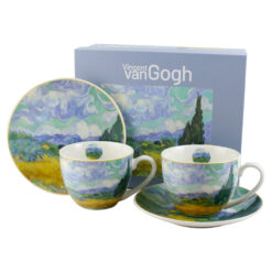 Set 2 cesti cu farfurii din portelan 270 ml "Wheat Field"de V. van Gogh, in cutie decorativa