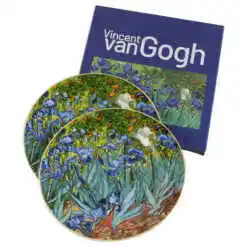 Set 2 farfurii desert 19 CM "Irises", de V. van Gogh, in cutie decorativa
