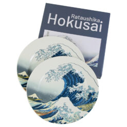 Set 2 farfurii desert 19 CM "The great Wave"de Hokusai, in cutie decorativa