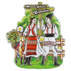 Magnet de frigider din rasina 7x8 CM, Muzeul Satului, Romania