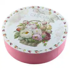 Alternative view of Set 6 cesti cu farfurii din portelan 250 ml "Basket of Flowers-Peonies", in cutie decorativa