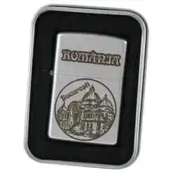 Bricheta metalica "Romania/Bucuresti", 3x5 CM, argintiu