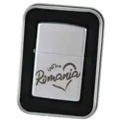 Bricheta metalica "I just love Romania", 3x5 CM, argintiu