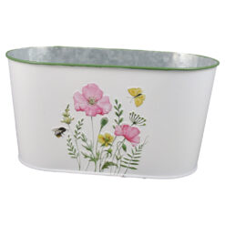 Ghiveci oval din metal 23x12 CM, Flori de camp