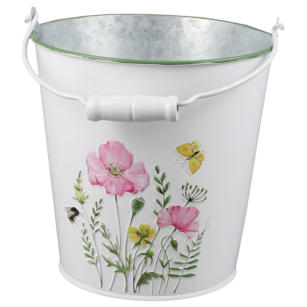 Galeata din metal 16x15 CM, Flori de camp