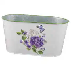 Ghiveci oval din metal 23x12 CM, Hortensie