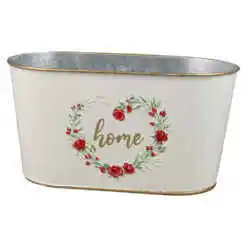 Ghiveci oval din metal 23x12 CM, "Home", trandafiri
