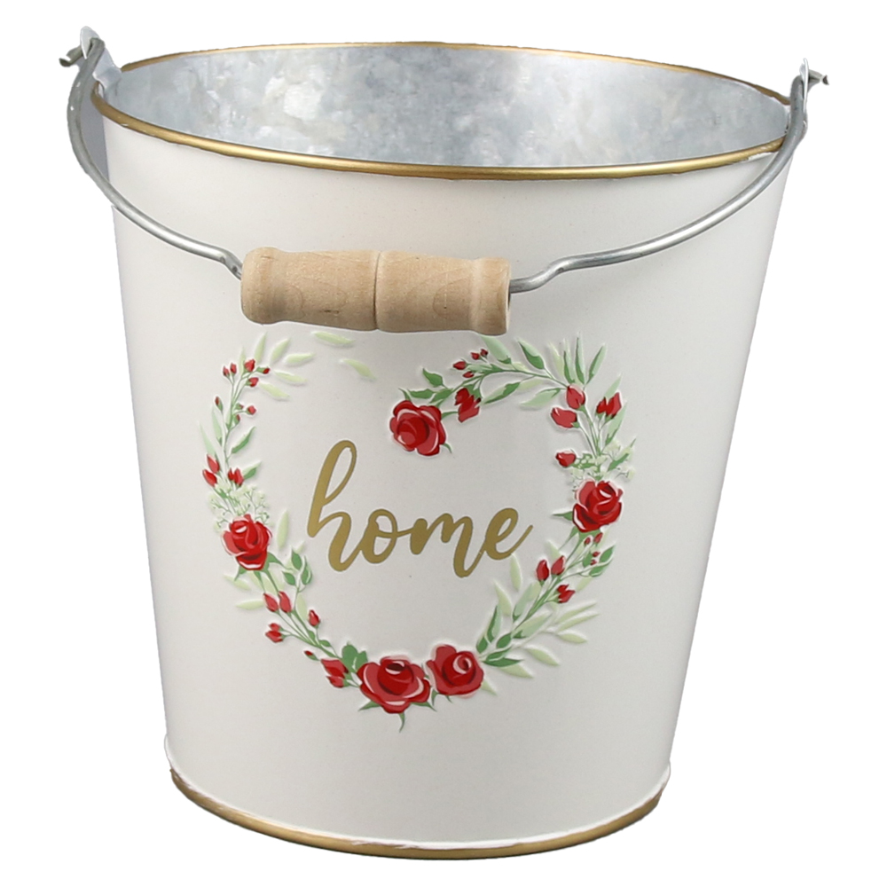 Galeata din metal 16x15 CM, "Home", trandafiri