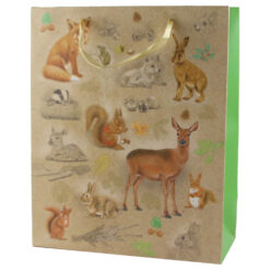 Punga cadou din hartie 26x32 CM, animale, vintage