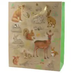 Punga cadou din hartie 26x32 CM, animale, vintage