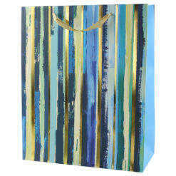 Punga cadou din hartie 26x32 CM, Dungi albastre