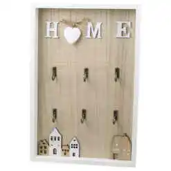 Suport pentru chei din lemn "Home", 20x30 CM, Casute