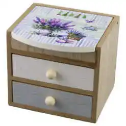 Cutie bijuterii din lemn 9.5x8.5x8.5 cm, Lavender