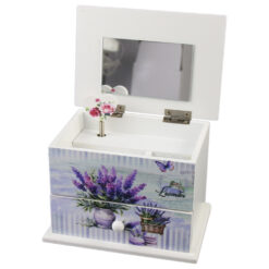 Alternative view of Cutie bijuterii muzicala, din lemn 13x9x9 cm, Lavender