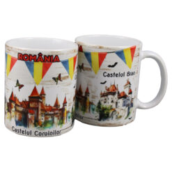 Cana ceramica "Castele/Romania", 330 ml
