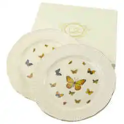 Set 2 farfurii desert 20.5 CM, din portelan "Butterflies", in cutie decorativa