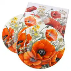Set 2 farfurii desert 19 CM, din portelan "Poppies", in cutie decorativa