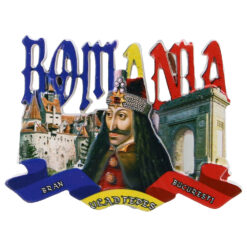 Magnet frigider din rasina 8x5.5 CM, Romania, Bran