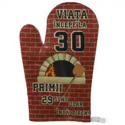 Manusa de bucatarie "Viata incepe la 30", din textil, 27 CM