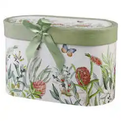 Alternative view of Set 2 cani din ceramica, cu franjuri, 300 ml, Flori de camp, in cutie decorativa