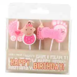 Alternative view of Set 5 lumanari pentru Petrecerea Bebelusului, Baby Shower