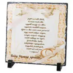 Placa ardezie "Boldog Hazassagi Evfordulot!" 19x19 CM