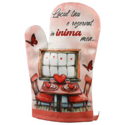 Manusa de bucatarie "Locul tau e rezervat in inima mea..", 17x26 cm