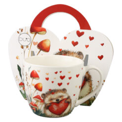 Cana portelan 460 ml, Arici cu inima, in ambalaj decorativ