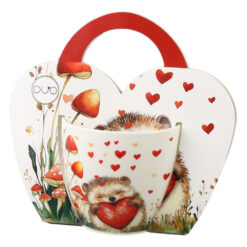 Alternative view of Cana portelan 460 ml, Arici cu inima, in ambalaj decorativ