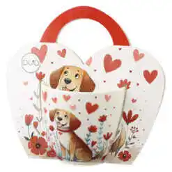 Alternative view of Cana portelan 460 ml, Catel cu inimioare, in ambalaj decorativ