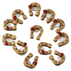 Set 12 potcoave noroc 1.5 cm, din rasina, cu autoadeziv