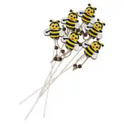 Set 6 pick-uri decorative Albina din lemn 5.5x27 cm