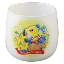 Alternative view of Lumanare parfumata de Paste in pahar, 100 g, Happy Easter, cu pui si flori