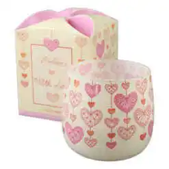 Lumanare parfumata With Love in pahar, 100 gr, cu inimioare