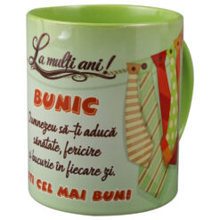Alternative view of Cana ceramica "La multi ani! Bunic...esti cel mai bun!", 330 ml, cravate