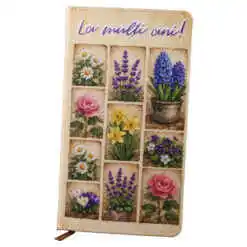 Agenda nedatata "La multi ani!", 10x17.5 cm, Flori